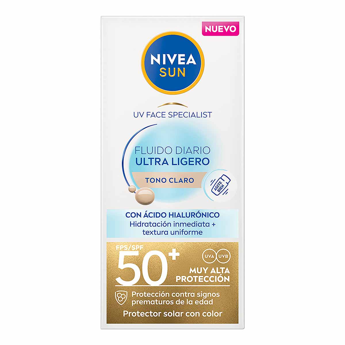 Foto 8 pulgar | Nivea Protector Solar Facial Fluido Color Claro 40ml