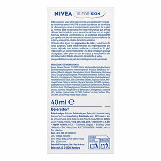 Foto 8 | Nivea Protector Solar Facial Fluido Color Claro 40ml