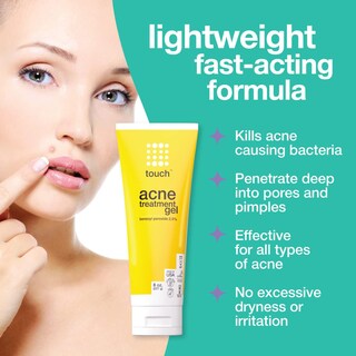 Foto 2 | Crema para Acne Touch Peróxido de Benzoilo 2,5% 240 Ml - Venta Internacional