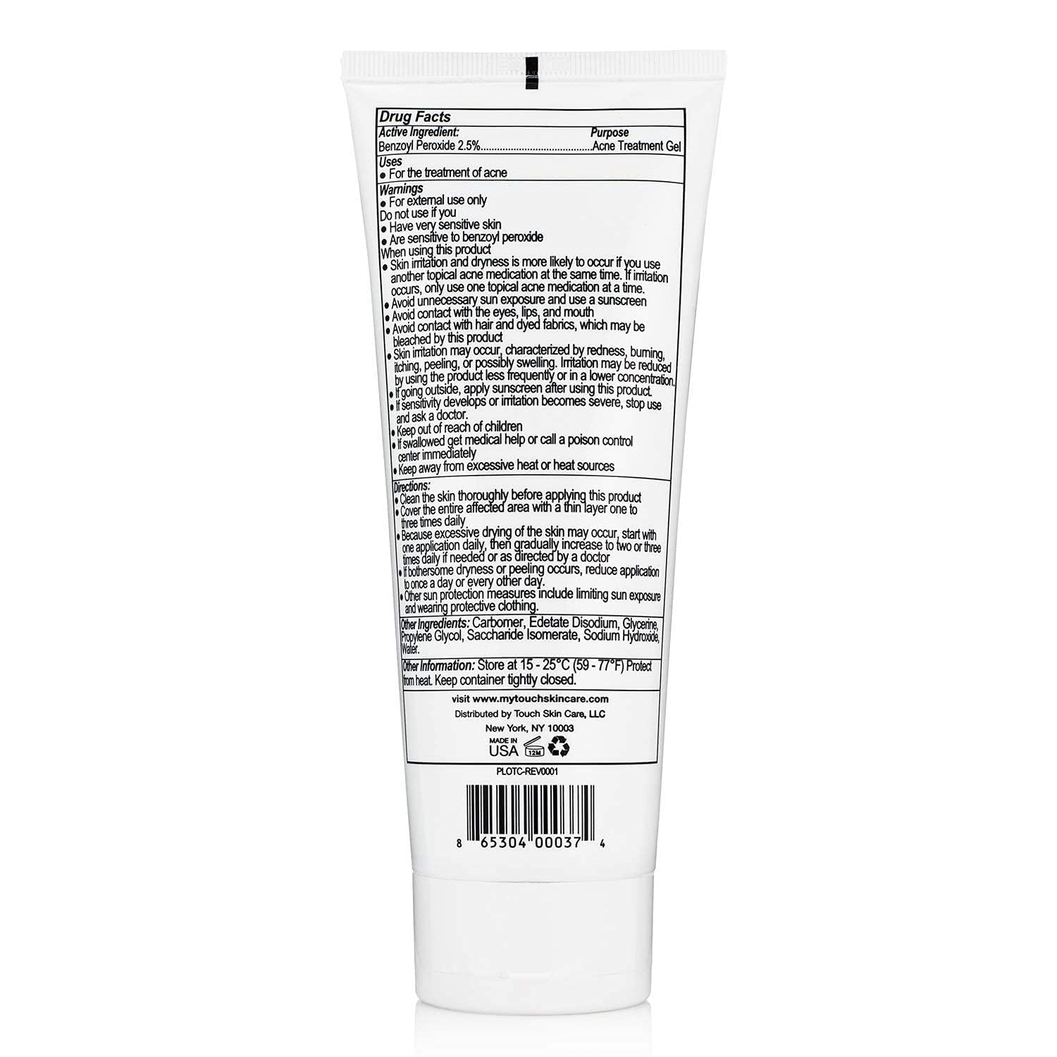 Foto 6 pulgar | Crema para Acne Touch Peróxido de Benzoilo 2,5% 240 Ml - Venta Internacional