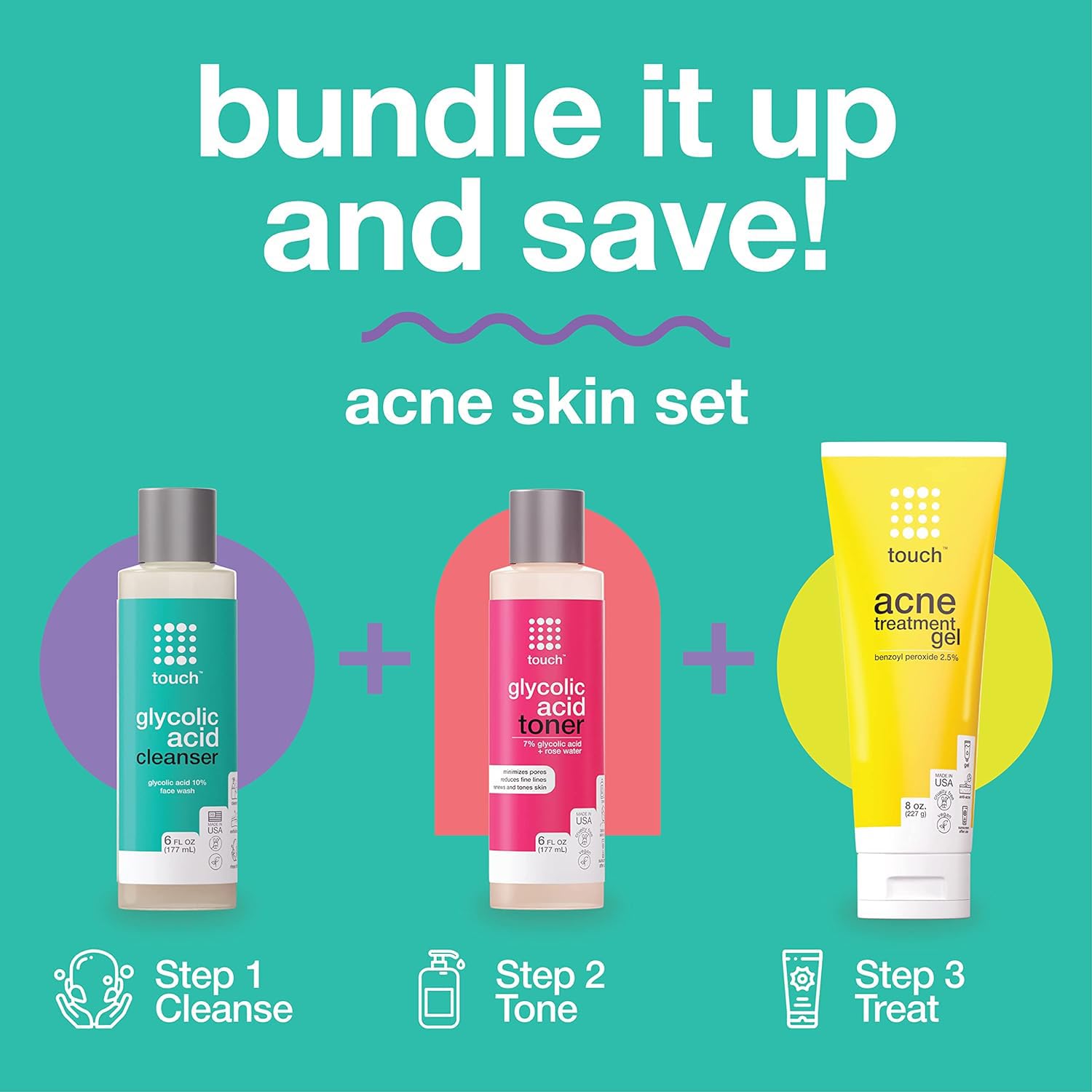 Foto 6 | Crema para Acne Touch Peróxido de Benzoilo 2,5% 240 Ml - Venta Internacional