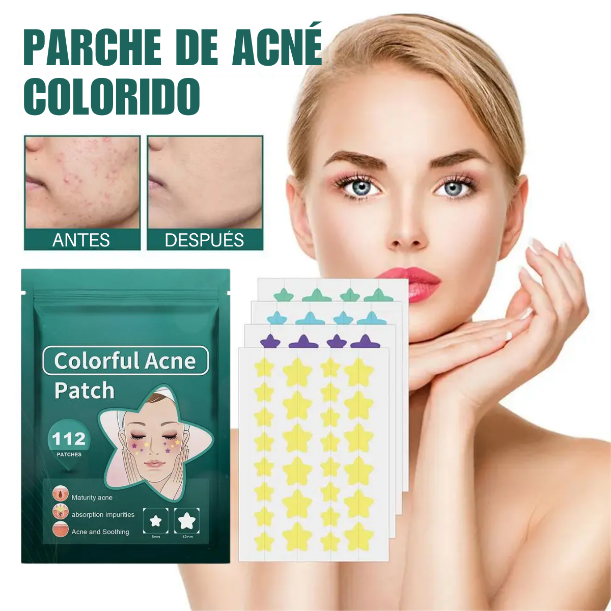 Foto 3 pulgar | 112 Star-parches Invisibles Eliminar Acne Estrella Granos