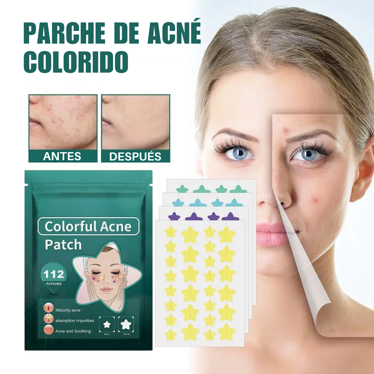 Foto 4 pulgar | 112 Star-parches Invisibles Eliminar Acne Estrella Granos