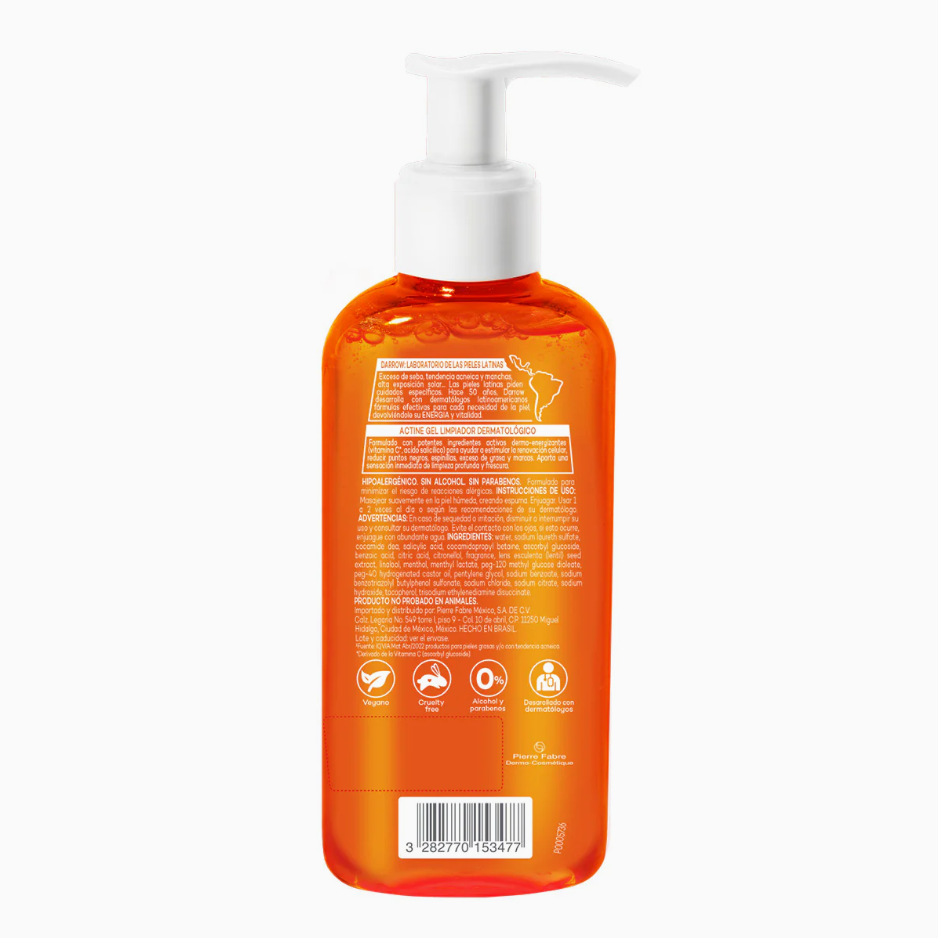 Foto 4 pulgar | Kit Anti Acne Granos Y Espinillas: Darrow Actine Gel Limpiador Y Barra Para Piel Grasa Y Acneica 2 Piezas