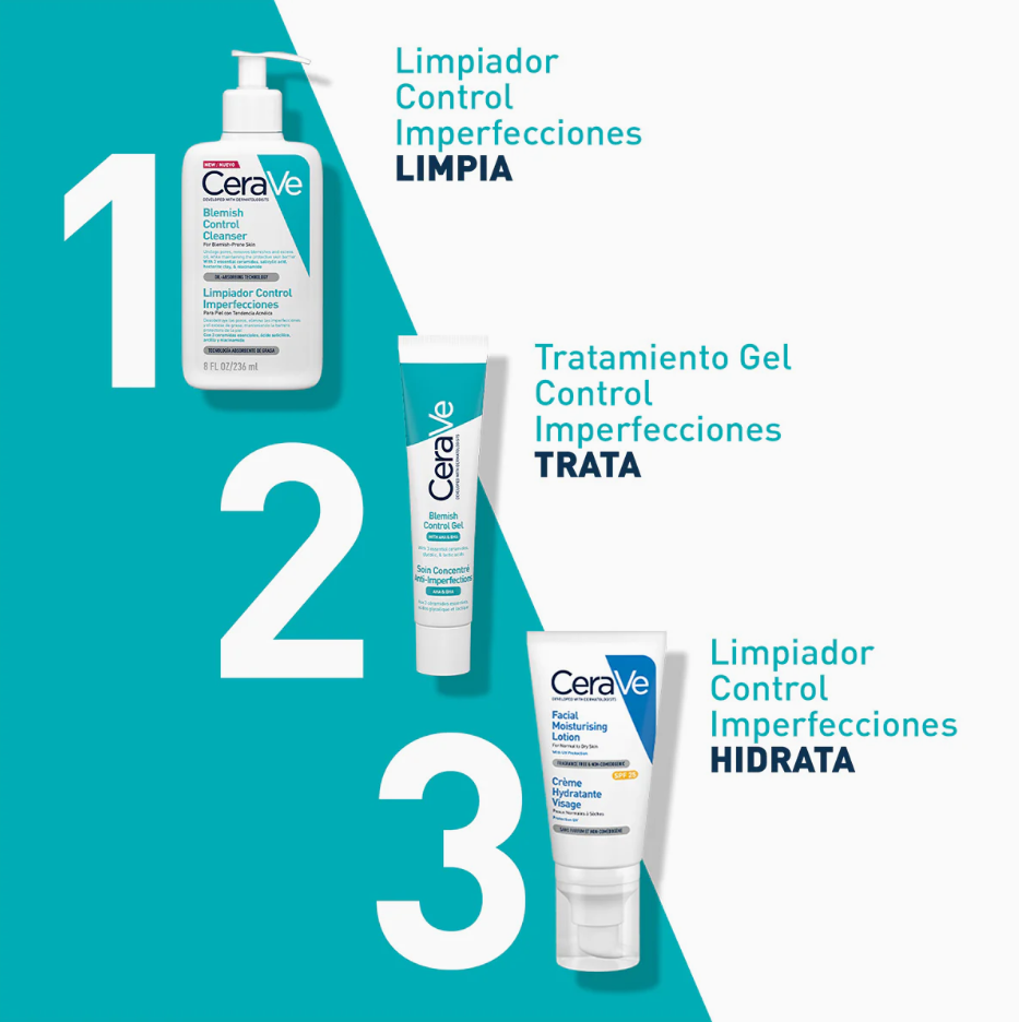 Foto 4 | Cerave Limpiador Control Imperfecciones 236ml Gel Facial Con Ácido Salicílico Para Piel Grasa