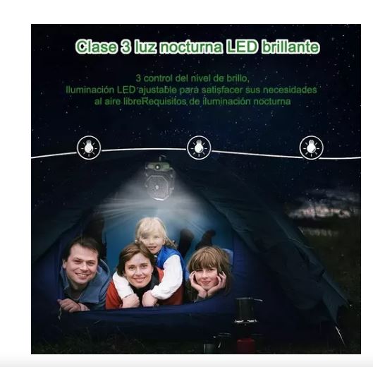 Foto 4 pulgar | Ventilador Portátil de Camping Recargable con Luz Led7800mah