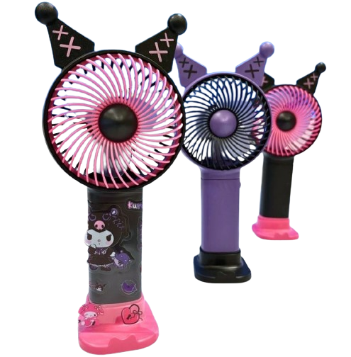 3 Ventiladores Kuromi De Bolsillo Con Pegatinas