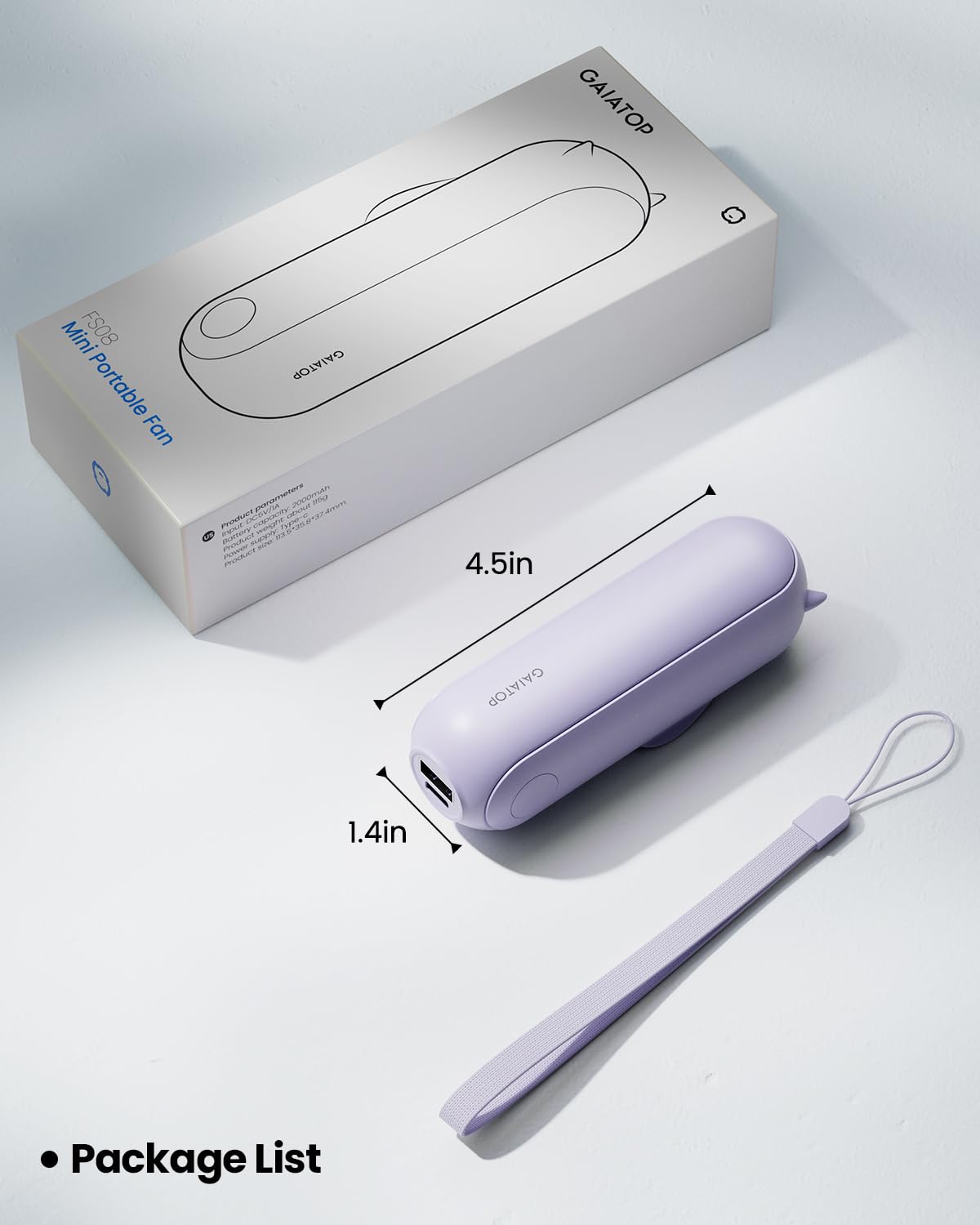 Foto 8 pulgar | Ventilador Portátil De Mano Gaiatop Plegable Con Batería De 2000 Mah - Venta Internacional.