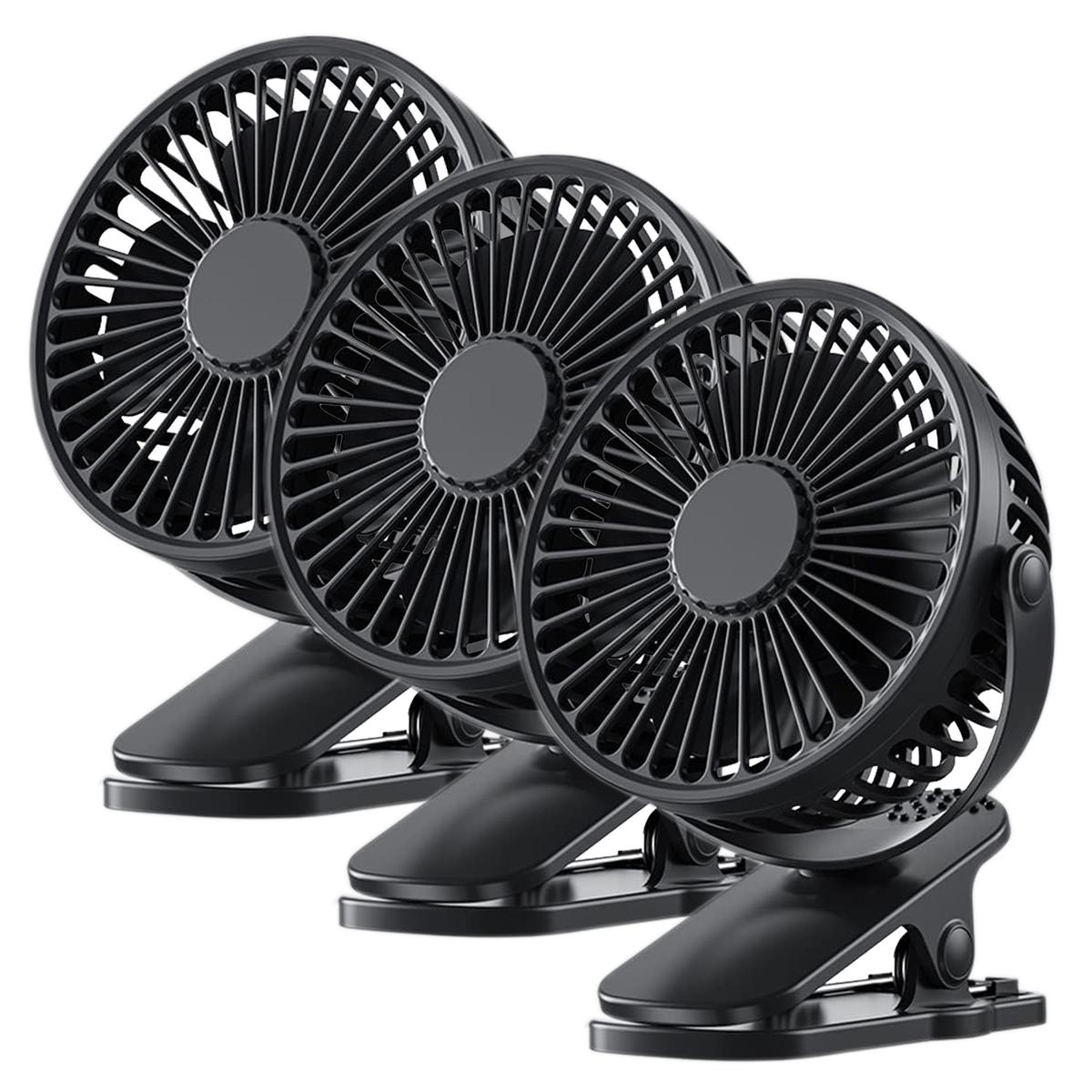 Foto 2 pulgar | Mini Ventiladores de Escritorio Ventdepot Mxmze-003 3 Piezas Negro