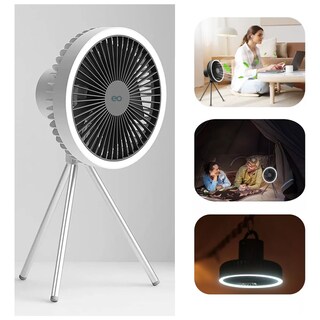 Foto 2 | Ventilador Portátil Usb Recargable Camping Luz Led Eo Safe Imports Esi-10485-1 Blanco
