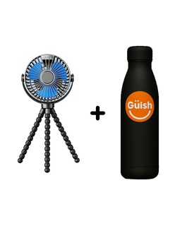 Foto 1 | Trípode Flexible Ventilador Portátil Negro + Gratis Termo Güish De Regalo