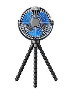 Foto 2 | Trípode Flexible Ventilador Portátil Negro + Gratis Termo Güish De Regalo