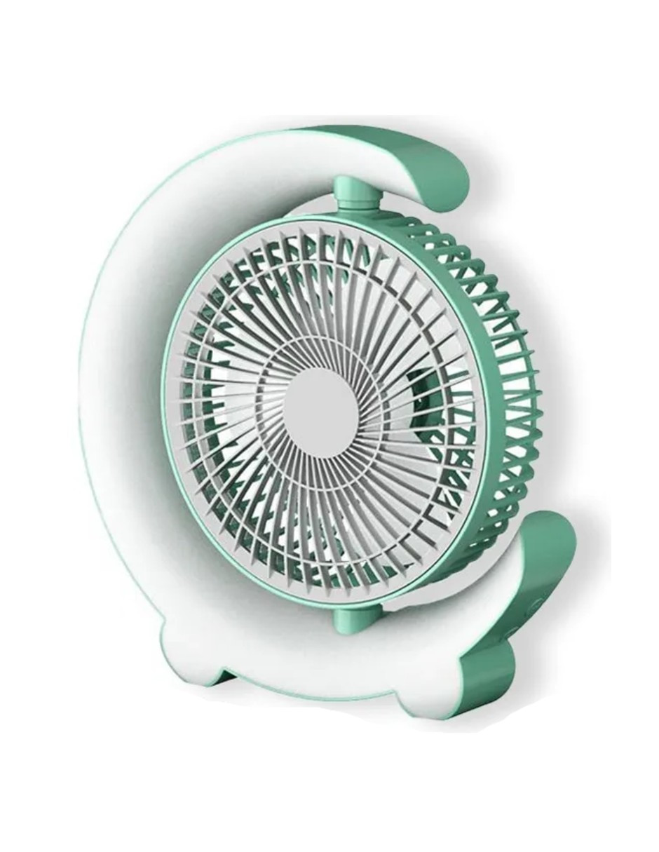 Foto 3 pulgar | Ventilador De Escritorio Con Luz Nocturna Verde + Gratis Termo Güish De Regalo