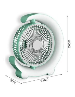 Foto 3 | Ventilador De Escritorio Con Luz Nocturna Verde + Gratis Termo Güish De Regalo