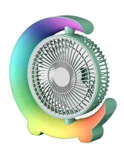 Foto 4 | Ventilador De Escritorio Con Luz Nocturna Verde + Gratis Termo Güish De Regalo