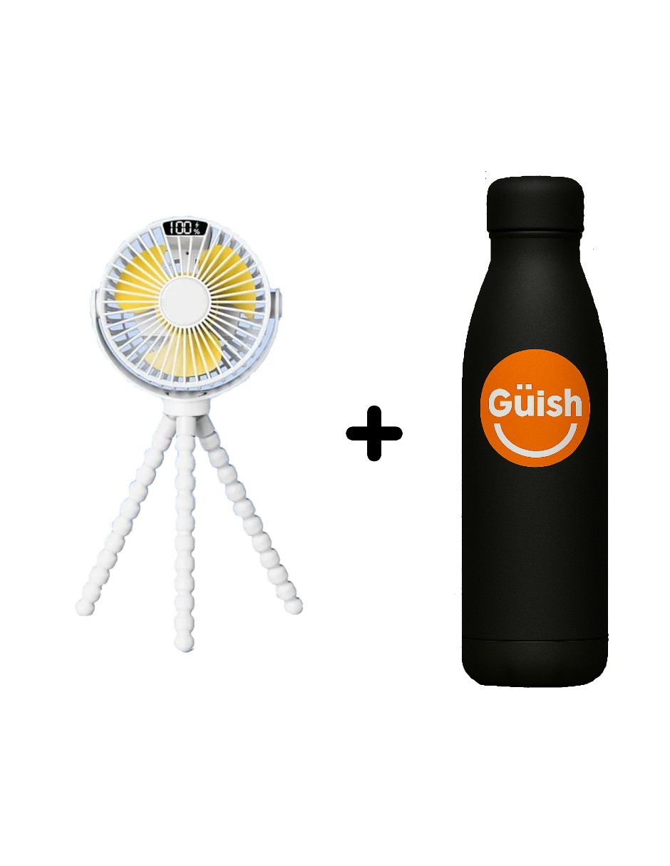 Foto 2 pulgar | Trípode Flexible Ventilador Portátil Blanco  + Gratis Termo Güish De Regalo