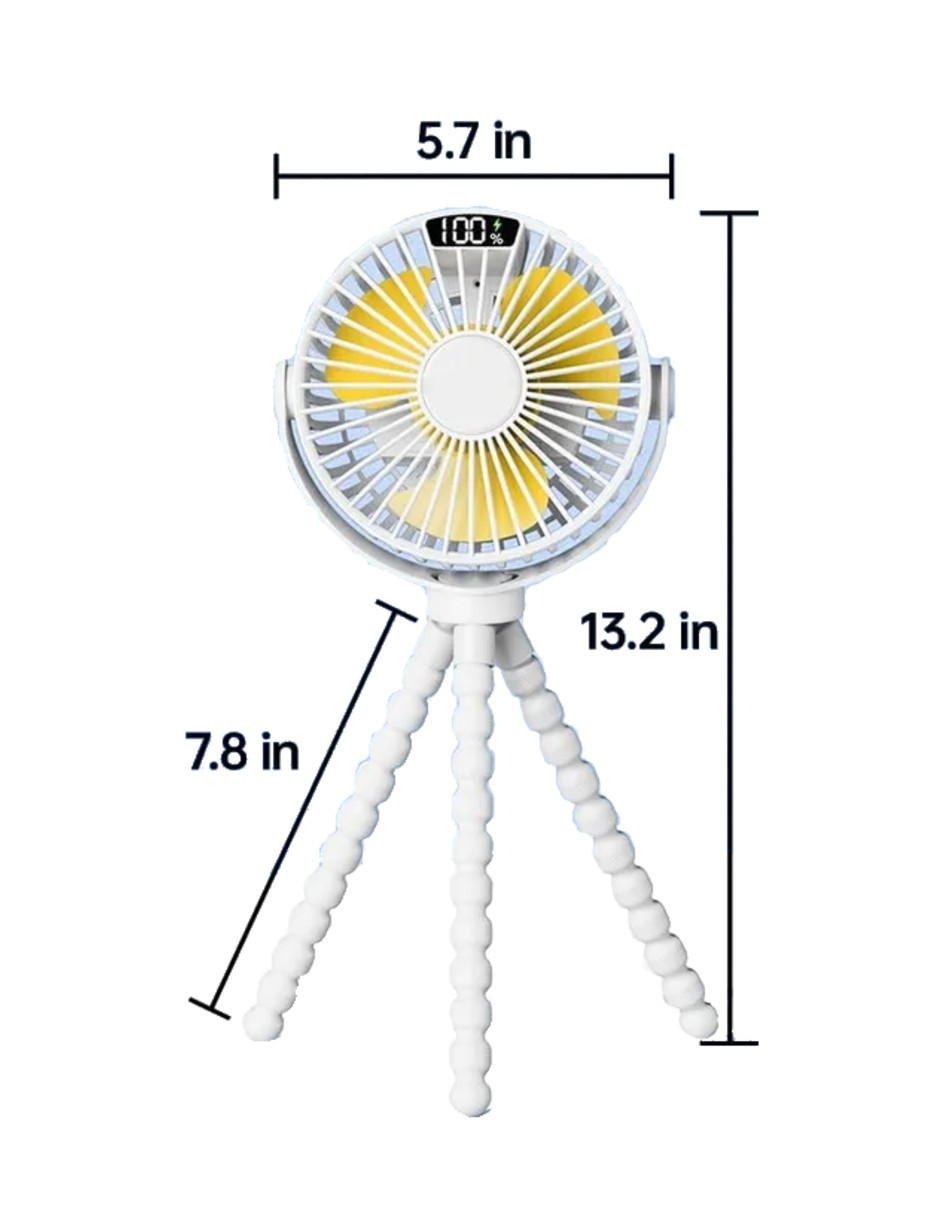 Foto 5 pulgar | Trípode Flexible Ventilador Portátil Blanco  + Gratis Termo Güish De Regalo