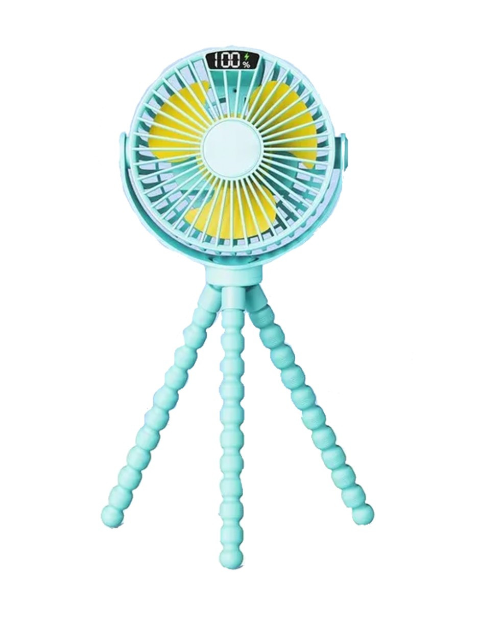 Foto 3 pulgar | Trípode Flexible Ventilador Portátil Verde + Gratis Termo Güish De Regalo