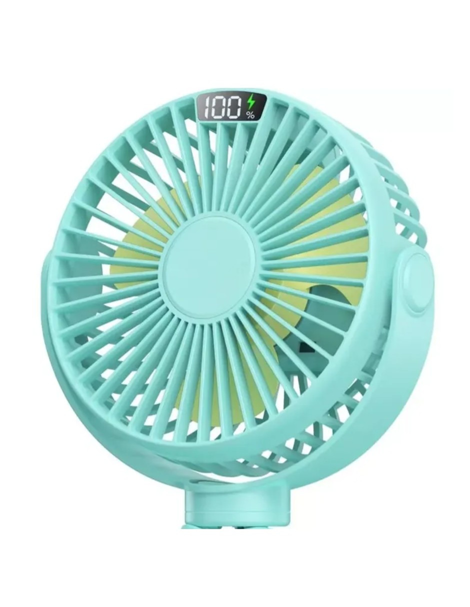 Foto 4 pulgar | Trípode Flexible Ventilador Portátil Verde + Gratis Termo Güish De Regalo