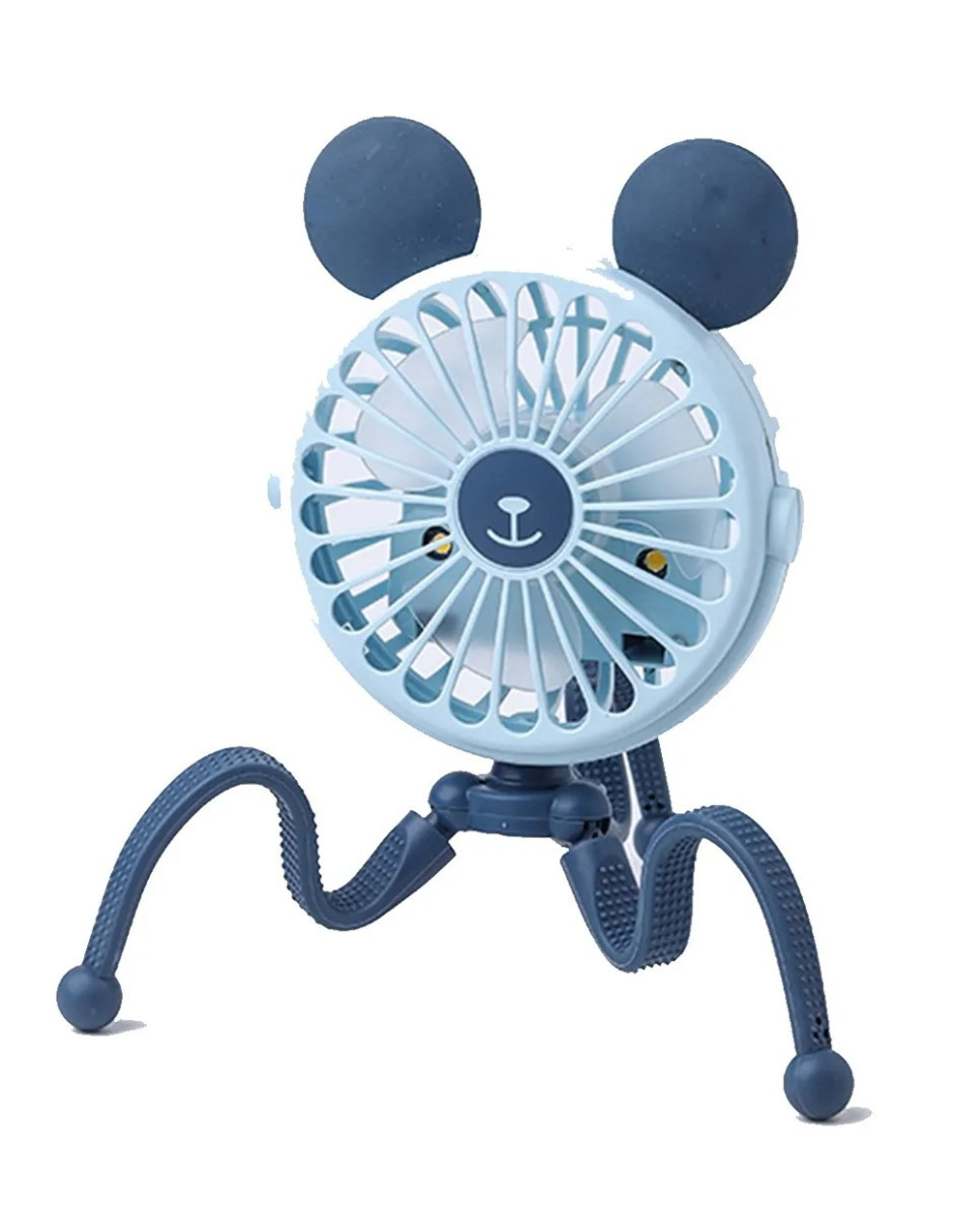 Foto 3 pulgar | Mini Ventilador Portátil Ajustable Usb Y Luz Led Azul + Gratis Termo Güish De Regalo