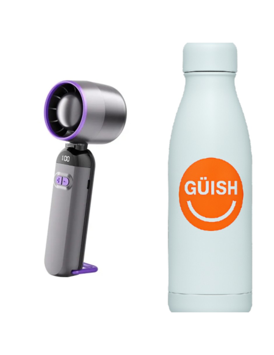 Foto 2 pulgar | Ventilador Portatil Mini Recargable De Mano + Gratis Termo Güish