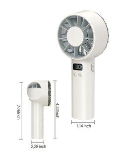 Foto 4 | Mini Ventilador De Mano Portátil Blanco + Termo Güish De Regalo