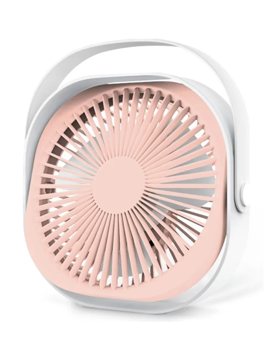 Foto 2 | Ventilador De Escritorio Portátil Recargable Rosa + Gratis Termo Güish De Regalo
