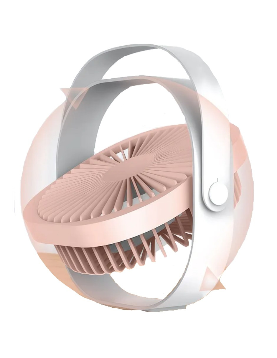 Foto 3 | Ventilador De Escritorio Portátil Recargable Rosa + Gratis Termo Güish De Regalo
