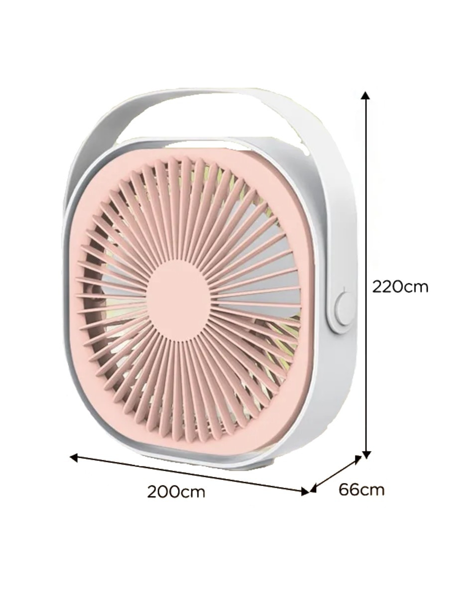 Foto 4 | Ventilador De Escritorio Portátil Recargable Rosa + Gratis Termo Güish De Regalo