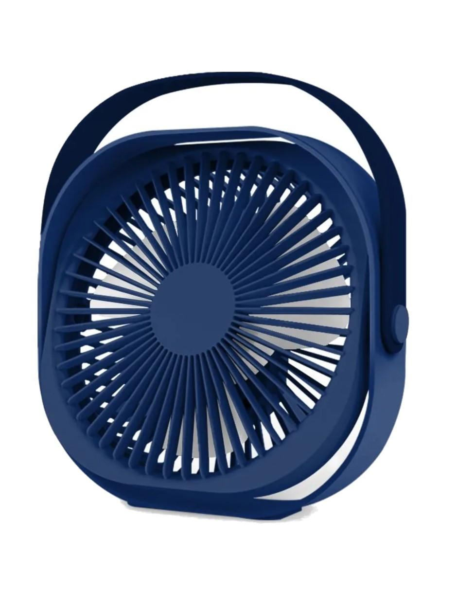 Foto 2 | Ventilador De Escritorio Portátil Recargable Azul + Gratis Termo Güish De Regalo