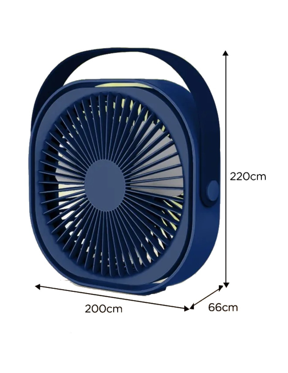 Foto 4 pulgar | Ventilador De Escritorio Portátil Recargable Azul + Gratis Termo Güish De Regalo