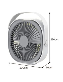 Foto 4 | Ventilador De Escritorio Portátil Recargable Blanco + Gratis Termo Güish De Regalo