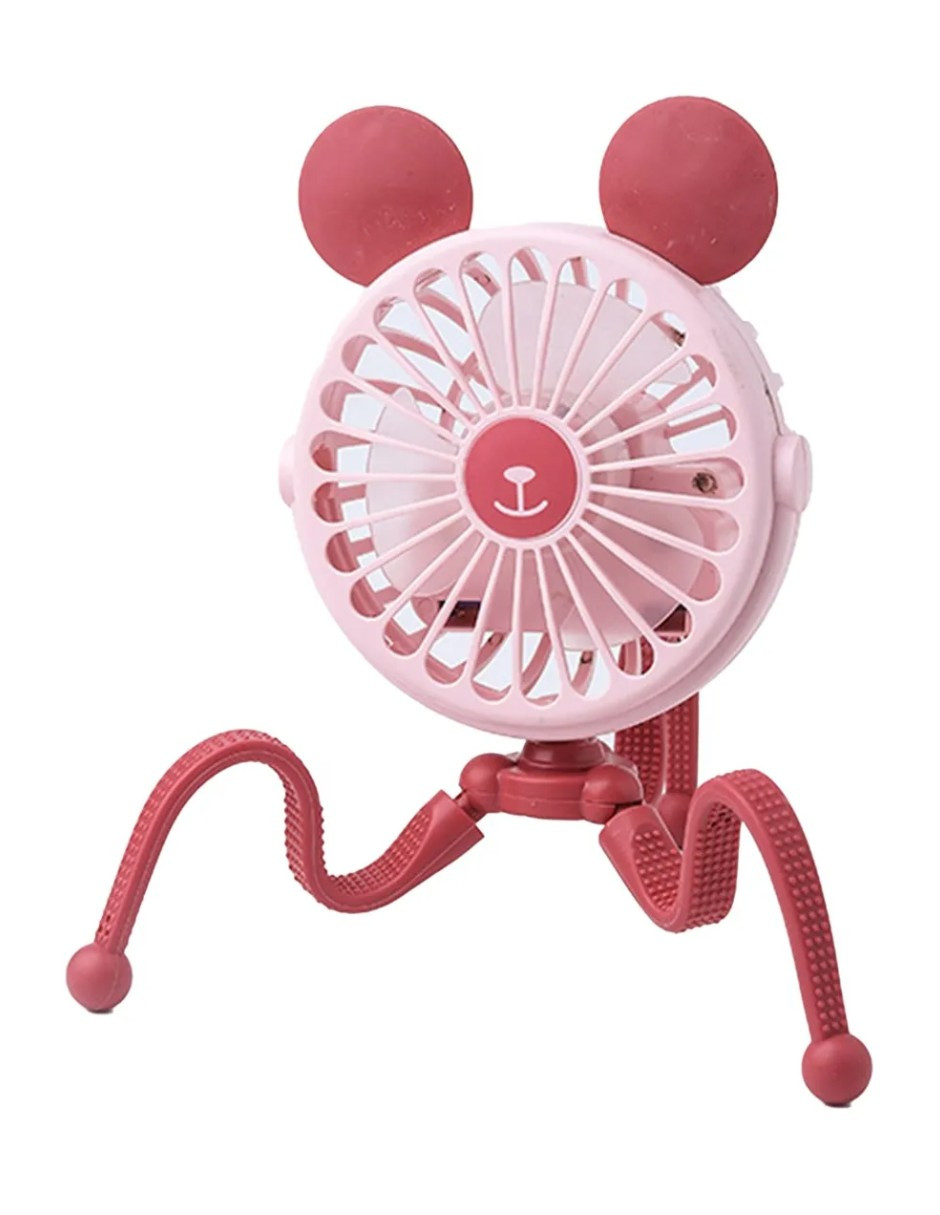 Foto 2 | Mini Ventilador Portátil Ajustable Usb Y Luz Led Rosa+ Gratis Termo Güish De Regalo