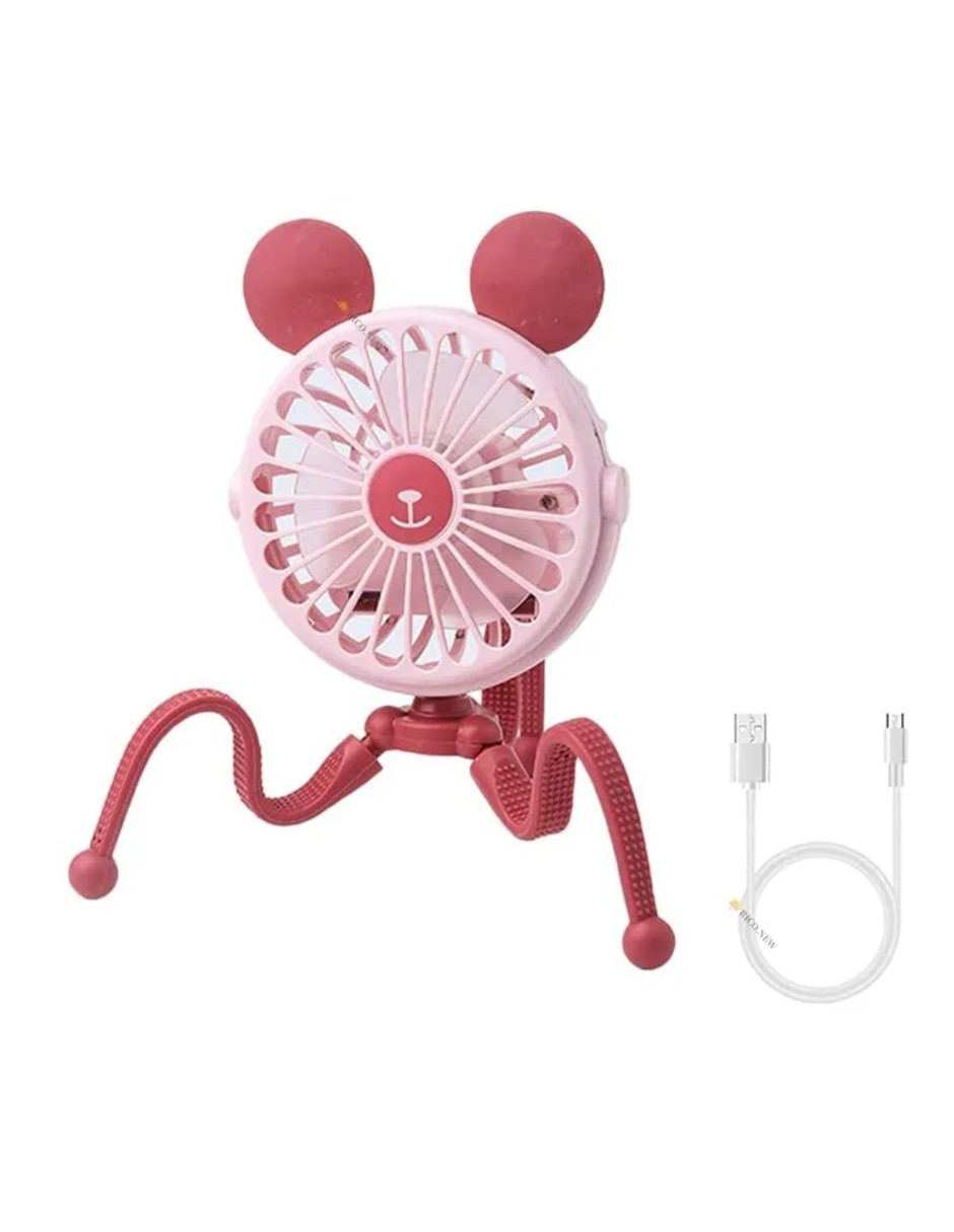 Foto 3 | Mini Ventilador Portátil Ajustable Usb Y Luz Led Rosa+ Gratis Termo Güish De Regalo