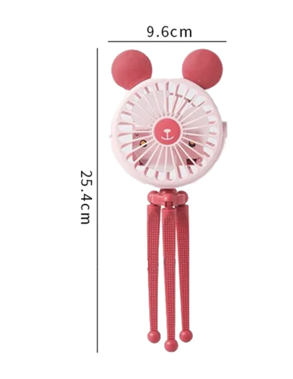 Foto 5 pulgar | Mini Ventilador Portátil Ajustable Usb Y Luz Led Rosa+ Gratis Termo Güish De Regalo