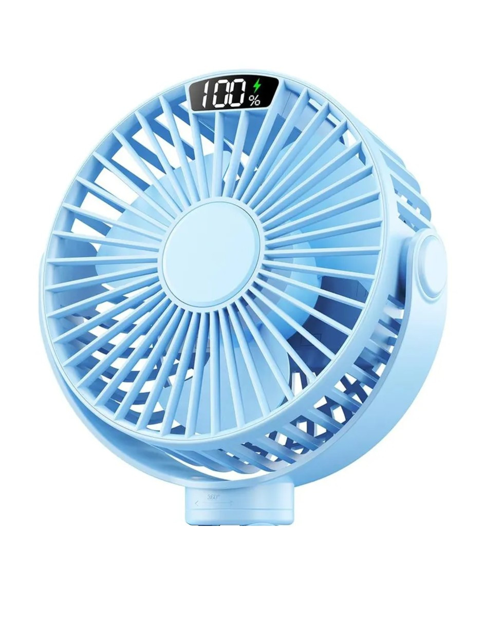 Foto 4 pulgar | Trípode Flexible Ventilador Portátil Azul + Gratis Termo Güish De Regalo