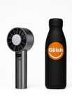 Mini Ventilador De Mano Portátil Negro + Termo Güish De Regalo