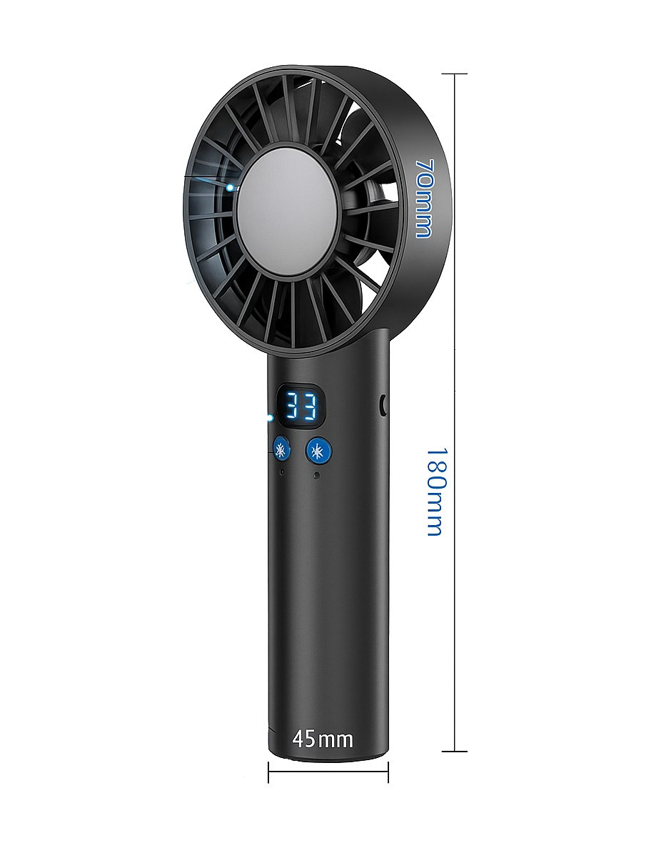 Foto 4 pulgar | Mini Ventilador De Mano Portátil Negro + Termo Güish De Regalo