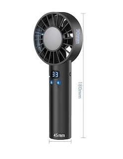 Foto 3 | Mini Ventilador De Mano Portátil Negro + Termo Güish De Regalo