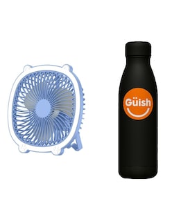 Foto 1 | Ventilador Recargable Portatil Con Luz Led + Gratis Termo Güish De Regalo