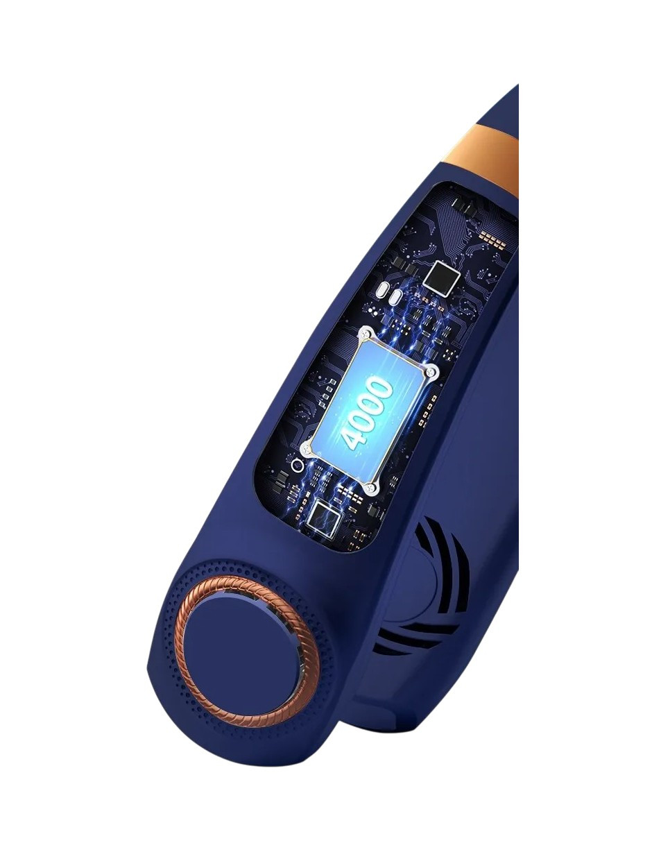 Foto 4 pulgar | Ventilador De Cuello Usb 5 Modos Con Porcelana De Hielo+ Luz Azul Marino