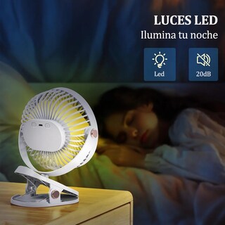 Foto 2 | Ventilador Portátil Redondo Recargable Con Clip Eo Safe Imports Esi-20127 Blanco