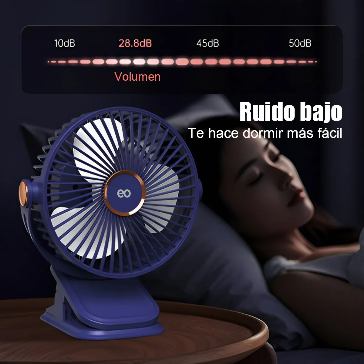 Foto 3 | Ventilador Portátil Redondo Recargable Con Clip Eo Safe Imports Esi-20126 Azul