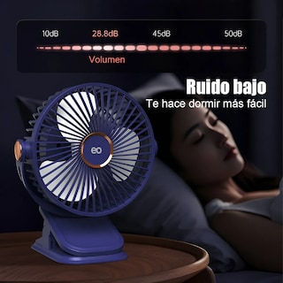 Foto 3 | Ventilador Portátil Redondo Recargable Con Clip Eo Safe Imports Esi-20126 Azul