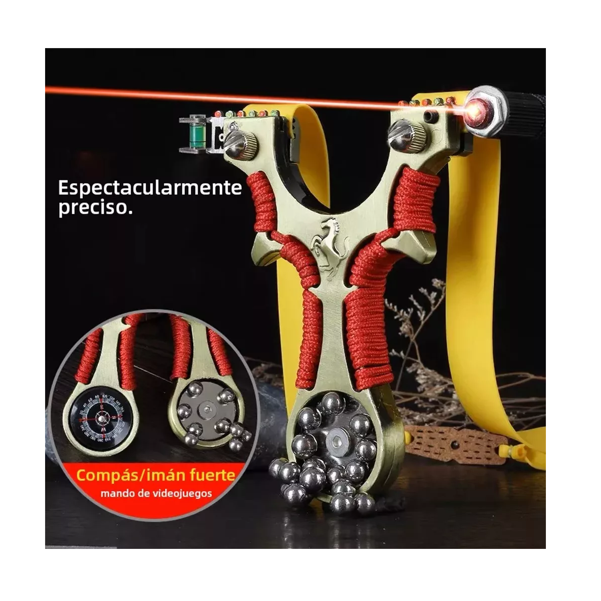 Foto 4 pulgar | Tirachinas Resortera Láser Infrarrojo Profesional Totalmente Metálico Eo Safe Imports Esi-16864 Multicolor