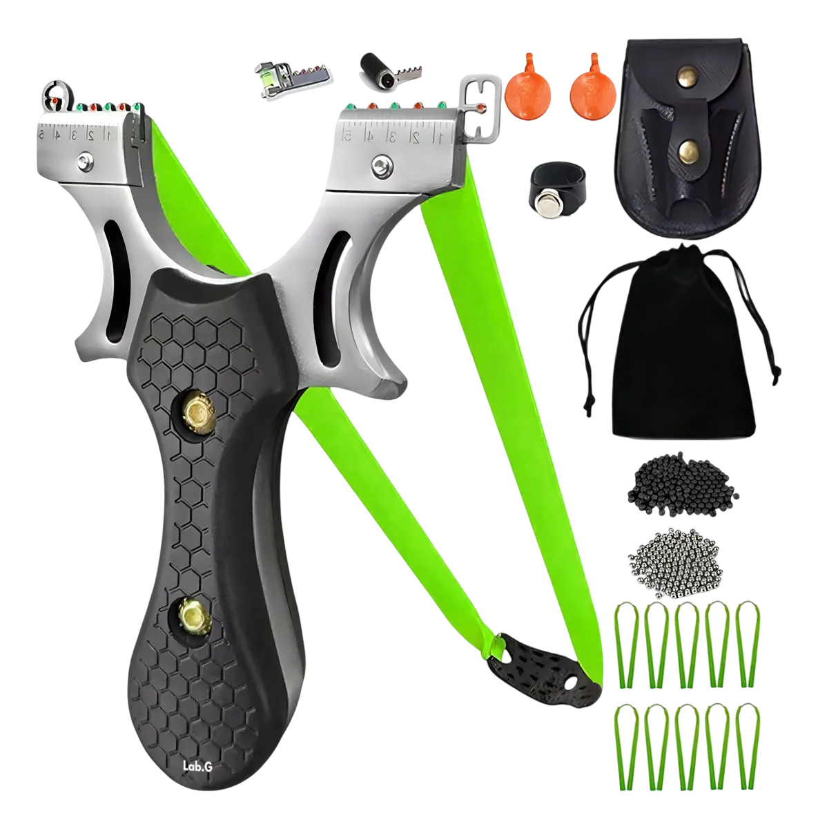 Foto 1 | Resortera Lab.g Profesional De Metal Con Láser Para Exteriores Negro Verde