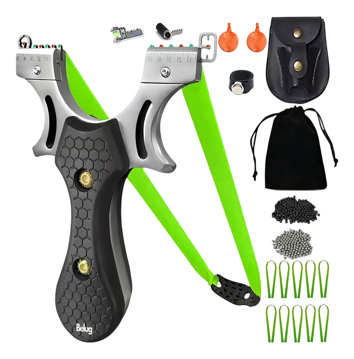 Foto 2 pulgar | Resortera Belug Profesional De Metal Con Láser Para Exteriores Negro Verde