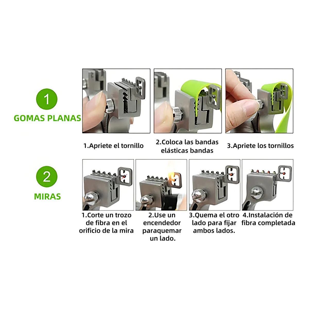 Foto 6 pulgar | Resortera Belug Profesional De Metal Con Láser Para Exteriores Negro Verde