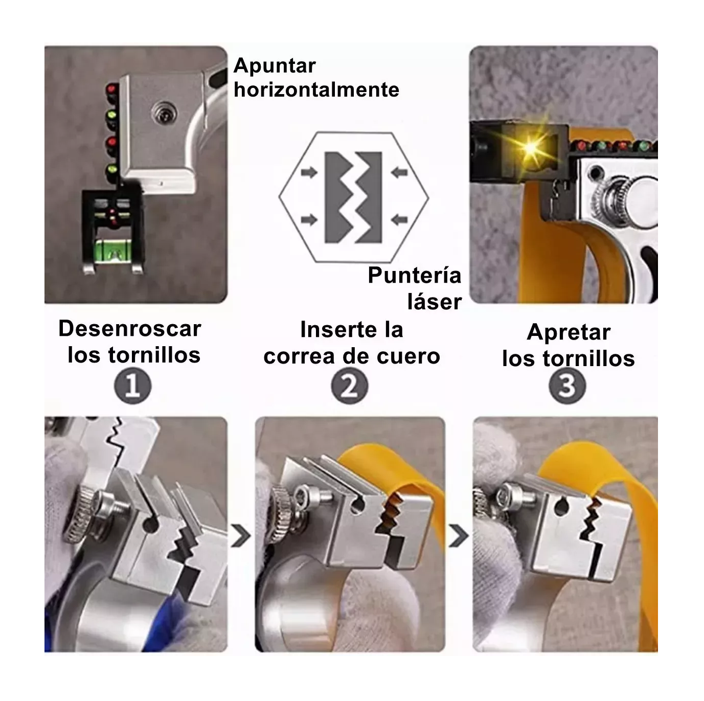 Foto 5 | Tirachinas Láser Profesional Para Exteriores Con Mango Azul Con Amarillo