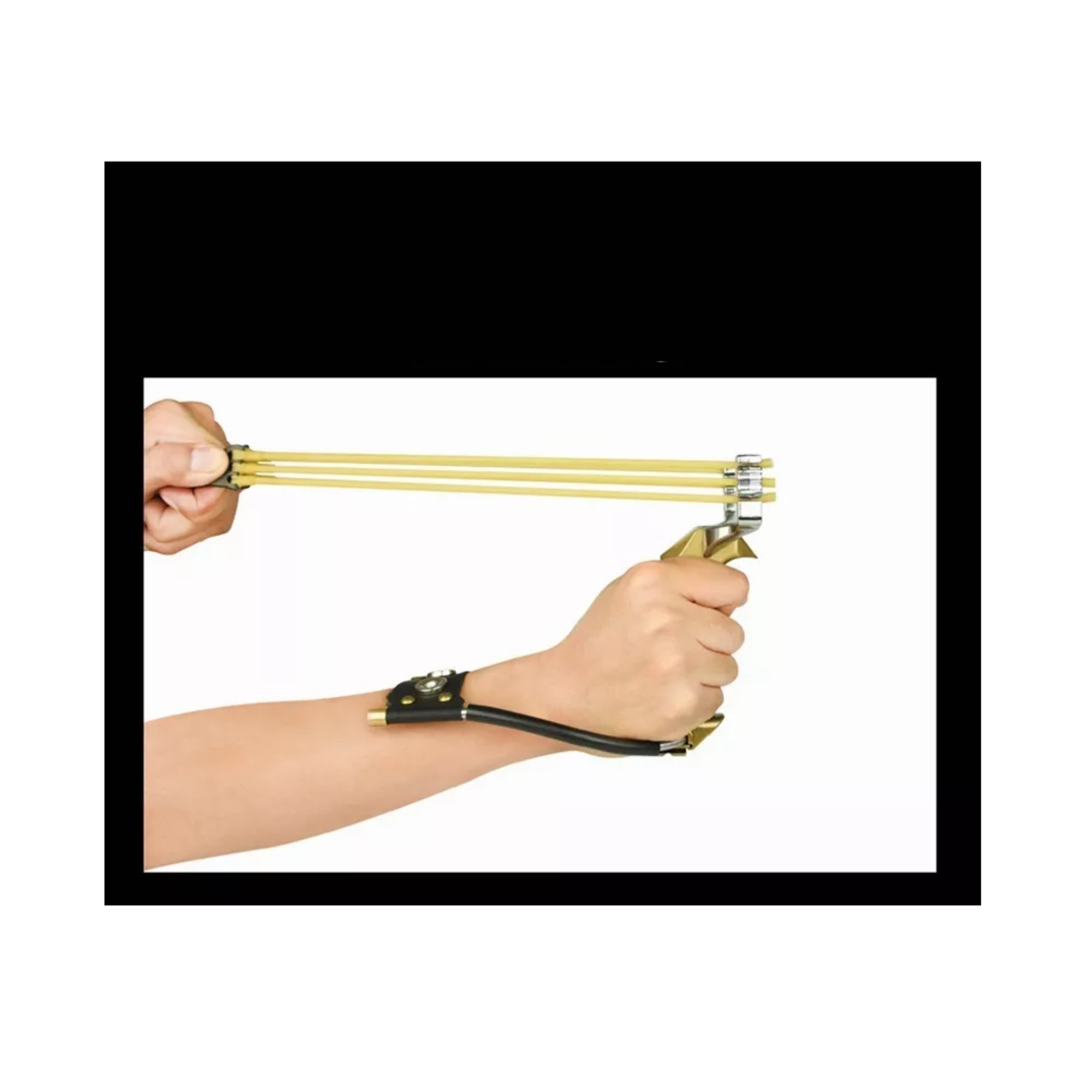 Foto 4 pulgar | Lanzador De Tirachinas Profesional De Goma Dorado